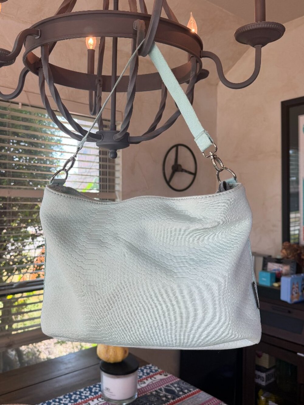 PreneLOVE Light Blue Neoprene Slouchy Shoulder Bag, Preowned
